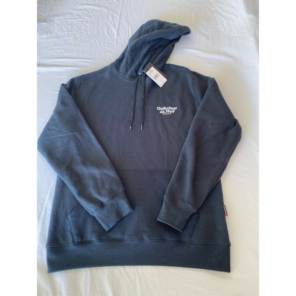 Quiksilver Mens Black Pullover Hoodie Surf Logo QSM34HD090 Small